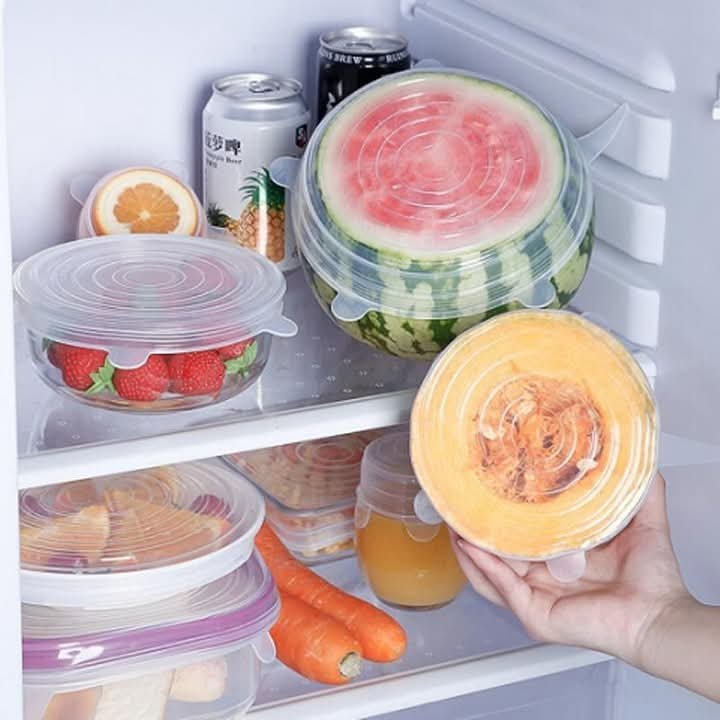 1000147066.jpg 6 Pcs Set Food Silicone Reusable Stretch Lids - Image 1