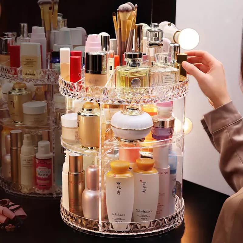 433336044_738139995114616_1573904693955728247_n-1.jpg 360 Degree Rotating Cosmetic Storage Box - Image 1
