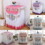 Lace Ruffles Floral Net Washing Machine Cover