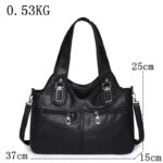 Soft Leather Multi Pocket Womens Shoulder Bag - Image 5