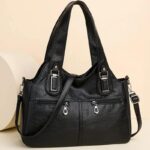 Soft Leather Multi Pocket Womens Shoulder Bag