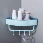 Bathroom Shelve Triangle With Towel Rack & Hook - Image 2