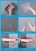 Bathroom Shelve Triangle With Towel Rack & Hook - Image 6