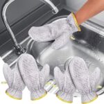 ( ১ জোরা ) Stainless Steel Wire Waterproof Dishwashing Gloves