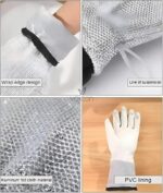 ( ১ জোরা ) Stainless Steel Wire Waterproof Dishwashing Gloves - Image 4