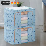 (২ পিস) Premium Foldable Metal Storage Box: SB-S 203- Sky Blue