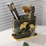 Rectangular Spoon and Chopsticks Holder With Drain Plated