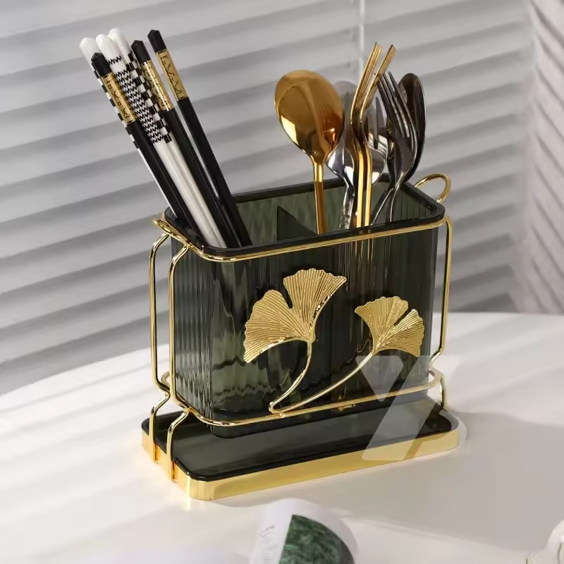 588456727_1168726252055986_4706125826514324681_n-1.jpg Rectangular Spoon and Chopsticks Holder With Drain Plated - Image 1