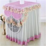Lace Ruffles Floral Net Washing Machine Cover: WC-S 108- Light Purple - Image 3