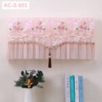 Premium Lace Shell Embroidered AC Cover: AC-S 601 - Pink