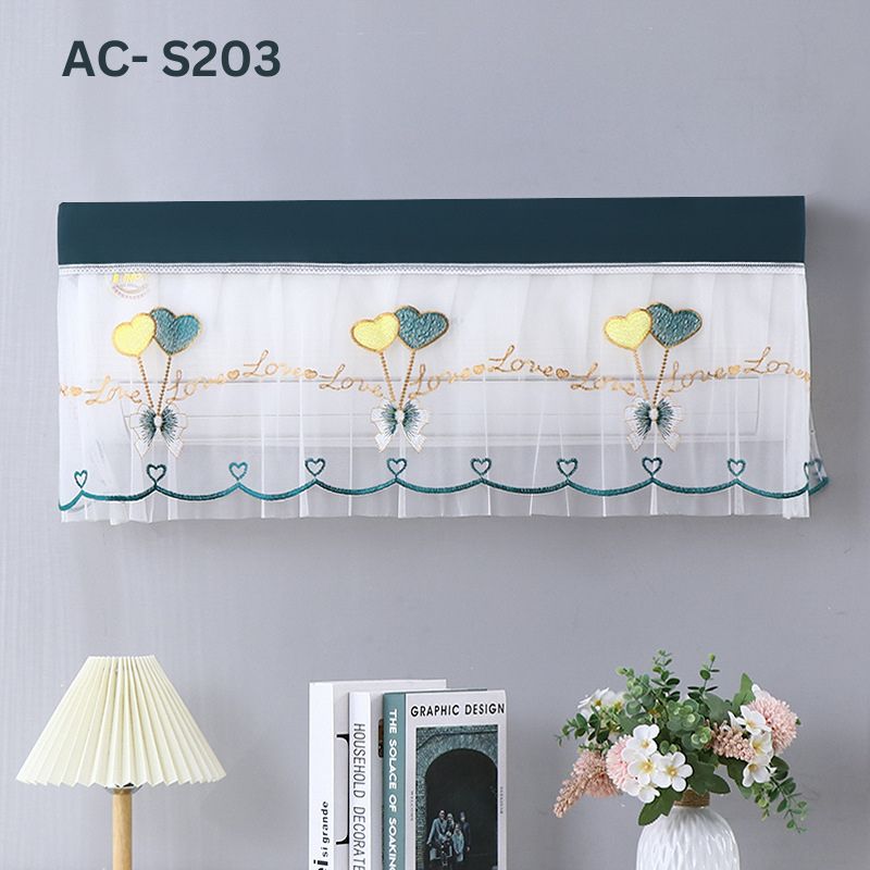 AC-S201-2.jpg Lace Fabric Net Ac Cover: AC-S203- Dark Green - Image 1