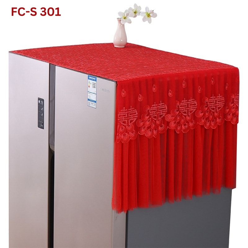 Add-a-heading-1.jpg Premium Quality Luxury Design Fridge Cover: FC- S 301- Red - Image 1