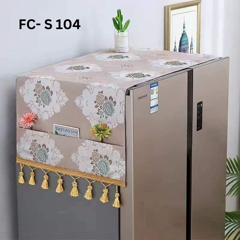 FC-S-101-2-1.jpg Elegance Bloom High Quality Fridge Cover: FC-S 104 : Golden - Image 1