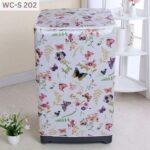 (Top Loading) Plaster Fabric Printed Washing Machine Cover: WC-S 202- White