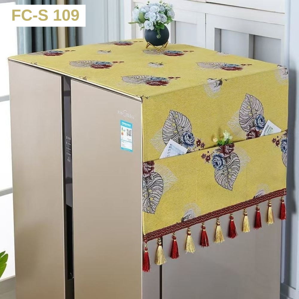 High-Quality-Fridge-Cover-1.png Elegance Bloom High Quality Fridge Cover: Yellow - Image 1