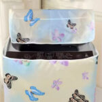 (Top Loading) Plaster Fabric Printed Washing Machine Cover: WC-S 202- White - Image 3
