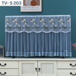 New Design Lace Fabric  TV Cover: TV- S 203 - Sky Blue