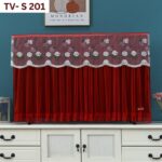 New Design Lace Fabric  TV Cover: TV- S 201 - Red