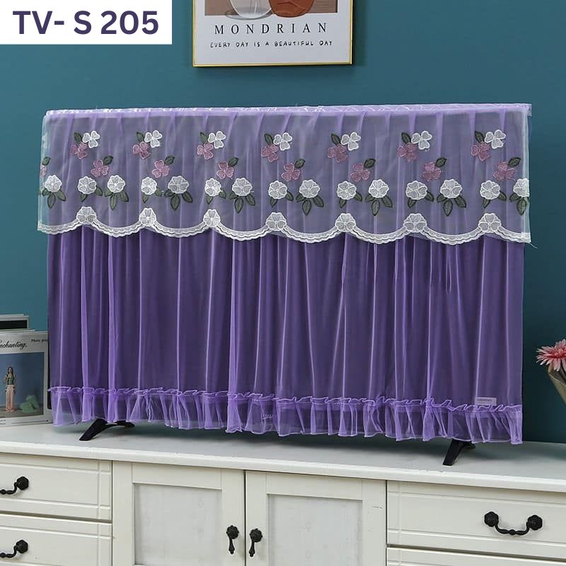 TV-S-201.jpg New Design Lace Fabric TV Cover: TV- S 205 - Purple - Image 1