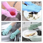 ( ১ জোরা ) Silicone Dish Washing Hand Gloves - Image 2